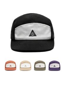 1pc Unisex Japanese-Style Patchwork 5-Panel Baseball Cap, Skateboard Snapback Hat, Outdoor Camping Streetwear, Suitable For Daily Wear, Shopping, Travel, Vacation - Khaki - View 9