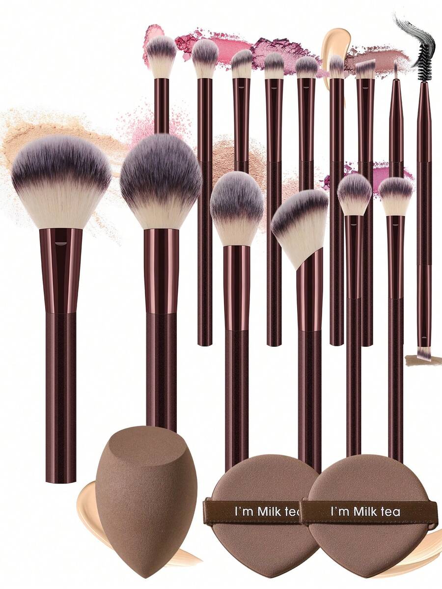 18PCS Combination Makeup Tool Set, Eye Shadow Brush And Eyebrow Brush & Basic Brush And Powder Makeup Brush & Blush Brush And Concealer Brush And Highlighter Brush Ultra Soft Advanced Synthetic Hair For Daily Facial Makeup,Brush Set,Makeup Brush Kit,Make Up Brush Set,Make Up Set Complete,Makeup Brush Set,Complete Makeup Kit,Brush Kit,Brushes Makeup Set,Makeup Gift Set,Set