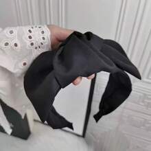 1pc Retro French Elegant Extra Large Grey Bow Headband Hair Accessory, Fashion Knotted Hair Clasp Hairband Versatile Head Hoop For Daily Use, Makeup, Hairstyling, Festivals, Valentine's Day Party, Gift,Hairband,Hair Hoop Headbands