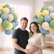 60pcs 12inch Sage Green Dusty Blue Pastel Yellow Balloons, Blue And Green Balloons Shower Wedding Anniversary Birthday Party Decorations - Xanh lam Xanh lục Vàng - Xem 5