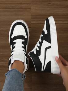 Women Shoes Casual Sneakers, Lace Up Soft Sole Flat Comfortable Skate Shoes For Women, Lightweight High-Top Daily Shoes