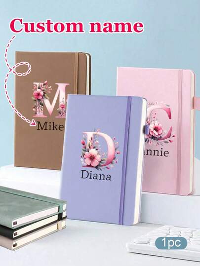 1PC Personalized Customized Office Book A5 Strap Notebook, PU Hard Leather, Customized Journal For Women,Customized Journaling Notebooks,Customizable Travelers Notebook,Custom Notebook With Name,Simple Design, Thick Skin Feeling, Ballpoint Pen Set, Business Book, Conference Book, Office Notebook, Student Diary, Student Supplies, Back To School, School Supplies, Taking Notes, Learning Writing, Work Book, Office Book