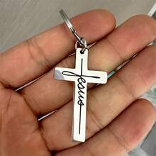 1pc Creative Realistic Cross Pattern Keychain, Street Fashion Accessory, Suitable For Men And Women, Birthday Gift For Girlfriend And Family Bag Charms Car Accessories Teacher Sister Gift Ideas