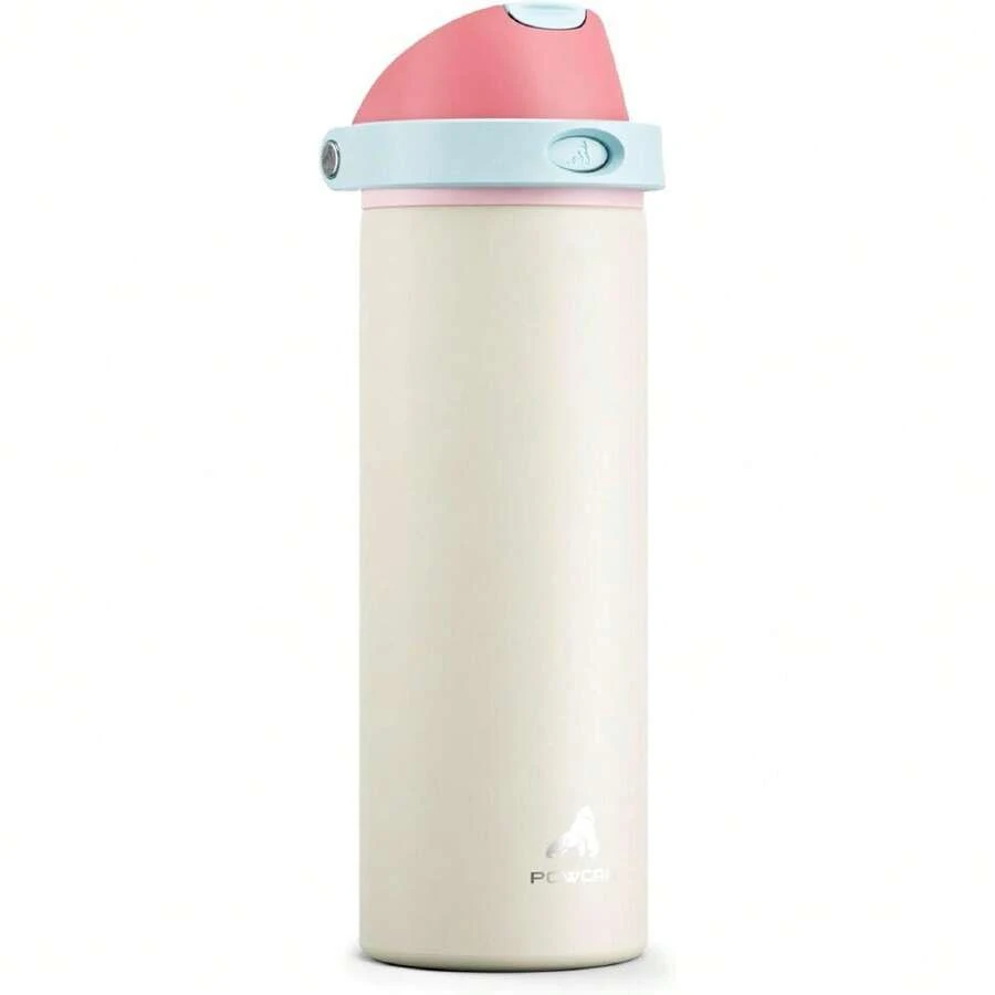 24 Oz Sports Water Bottle For Adults: Push-Button Spout & Quick-Flip Straw, Leakproof, Car Cupholder , Insulated Flask With Straw And Handle For Fitness, Trip, Gift (Breezy Sunday),27008150 - 中紫紅色 - 查看 1