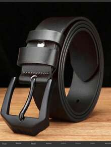 Men Leather Belt Clips Copper Needle Buckle Fashionable Casual Style Business Versatile Simple High-End Feel