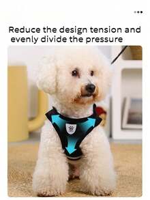 Breathable Christmas Gift Mesh Pet Harness With Reflective Leash, Adjustable Training Collar And Leash - Suitable For Cats And Dogs