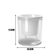 طقم أصيص زهور ذاتي الري بحبل قطني - أصيص راتنجي شفاف ثنائي الطبقة مع خزان مياه مدمج، تصميم ري آلي سهل العناية للنباتات الداخلية والخارجية، ديكور حديقة المنزل، مناسب لنمو النباتات الصغيرة والأعشاب - أبيض - مشاهدة 9