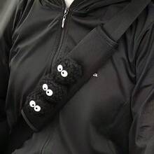 3个煤球汽车安全带套，柔软羊毛绒可爱创意肩垫，安全带保护套 - 彩色 - 查看 5