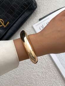 1pc Bohemian Geometric Arc Resin Cuff Bracelet Ring Set, Luxurious Casual Party Women Couples Wedding Holiday Versatile Jewelry Resin Bracelet Ring Gift (The Material And Color Of The Bracelet Are Subject To The Actual Product) - Bracelet - View 14