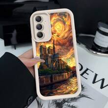 Funda de teléfono TPU para Samsung Galaxy S23 Ultra S24 S25 S22+ S20 FE Pro Plus 5G, patrón de fantasía de llamas, funda ligera a prueba de golpes, funda protectora suave para smartphone, funda de moda, diseño retro, material flexible, funda de alta calidad, cubierta protectora de silicona, entusiasta de la tecnología, comprador de accesorios para teléfonos - Colores mixtos - Ver 2