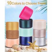 Bota de silicona, compatible con tumblers de 20 a 40 onzas - Color carne con purpurina + 7,8 cm x 4,95 cm - Ver 8