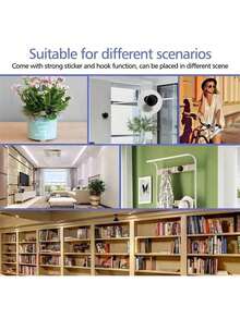 1 pieza Cámara de WiFi 1080P, compatible con visualización remota, visión nocturna infrarroja, detección de movimiento, almacenamiento en la nube inteligente, adecuada para uso en interiores, portátil, conexión inalámbrica de 2.4GHz, batería recargable, fácil instalación, compatible con tarjeta SD - Negro - Ver 11