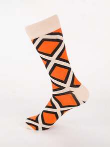 5 Paar geometrisches Muster Knöchelsocken, neue Herbst/Winter Lässig Herren Socken, Street Skateboard Socken, bunte fröhliche Herren Socken