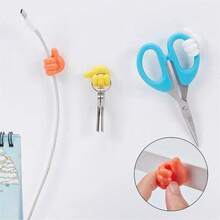 10/20个装卡通手形粘性线缆夹，硅胶充电线整理器，手机和数据线管理挂钩，多功能线缆固定器，家居收纳整理器，非电动线缆整理配件，无需电池 - 彩色 - 查看 4