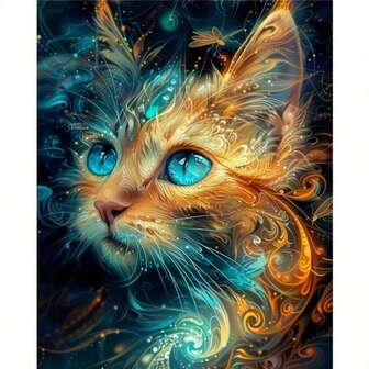 DIY 5D Diamond Painting Kit - Cute Kitten Design, Full Drill Round Diamonds, Canvas Wall Art Craft, Perfect Gift Idea