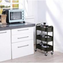 3Tier Delicate Compact Rolling Metal Storage Organizer Mobile Utility Cart Kitchen Under Desk Cart With Caster Wheels BLK Compact (15.5" X 26.8" X 10.27" ) - Blk - View 4