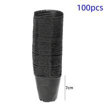 100/300PCS Breathable Black Seedling Nursery Pots – Durable Plastic Grow Cups With Drainage Holes For Home Garden Flowers And Plants - Black - View 9
