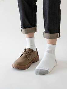 3 Pairs Cotton Cushioned Work Socks, Soft Terry Towel Hiking Sports Socks