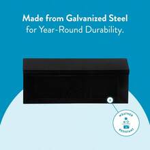 Townhouse Galvanized Steel WallMount Mailbox Black Small