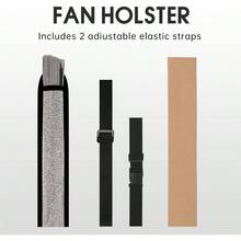 13 Inch Glitter Large Rave Folding Clack Hand Fan With Holster MenWomen Handheld Fan EDM, Festival, Club, Party, Line Dancing, Gold - 銀色 - 查看 6