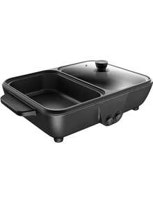 Electric Pot With Adjustable Temperature Grill, Non-Stick Inner Pot, Smokeless Cooking, Perfect For Gatherings With Friends At Home Or In The Student Residence. - Black - View 6