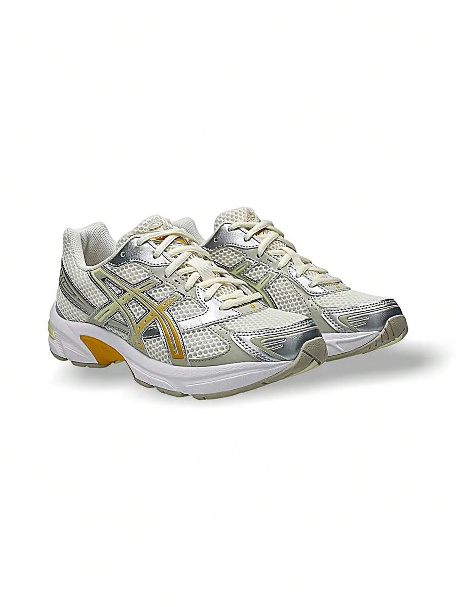 Asics Giày thể thao nữ thấm hút mồ hôi thoáng khí chống nắng chống gió giữ ấm đa năng logo chắc chắn độ đàn hồi tốt dễ giặt nhanh khô thể thao ngoài trời chạy bộ hàng ngày đi học nữ màu kem bạc vàng 1202A164-125 - Bạc/Trắng/Vàng - Xem 1