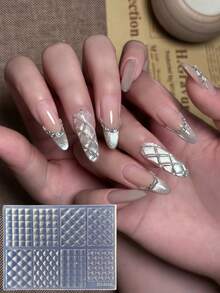 New 3D Plaid Embossed Nail Art Mold