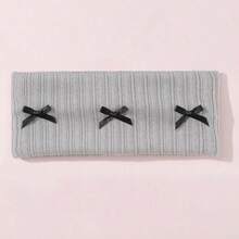 1pc Women's Autumn/Winter Knitted Bow Headband, Sweet Decoration Headwear For Going Out, Facial Mask, Makeup, Knitted Hairband Valentine's Day Turban Headband Sweatband Fall Hair Band Hair Accessories For Women For Vacation Outfits Woman Elegant Scarf - 彩色 - 查看 10