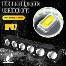 2 Pcs 460w Magnifying Lens Spotlight, For Cars And Motorcycles, 4 Modes With Strobe Light - Black - View 9