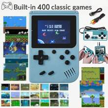 YiYi 1 szt. Macaron Mini 400-w-1 Konsola do gier 1020 mAh Bateria Przenośna Retro Klasyczna Gra Przenośna Kolorowa Konsola do Gier Retro Maszyna Do Gier (1 Gracz/2 Graczy)