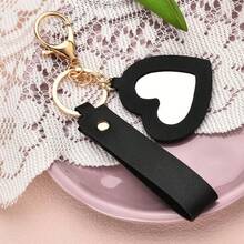 Lipstick Lipstick Leather Cover Love Mirror Cute Cartoon Bear Key Ring, Portable Compact Lipstick Case With Built-In Vanity Mirror, Adorable Bear Charm Keychain For Purse Backpack And Wrist, Pocket-Sized Cosmetic Organizer For Touch-Ups, Girly Kawaii Accessory, Everyday Travel Makeup Essential, Cute Gift Idea For Her, Holiday Stocking Stuffer For Halloween Autumn Parties Thanksgiving Christmas Winter Celebrations, Bridesmaid Party Favor, Cute Phone Bag Charm Accessory - Multicolor - View 9