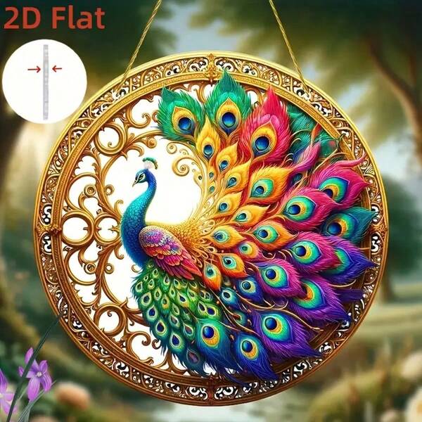 1 peça de enfeite de janela colorido em acrílico, com pavão, para decoração de casa e janela. Presente elegante para meninas, presente de boas-vindas, presente de aniversário para melhor amiga, presente de 50 anos para mulheres, presente de aniversário para namorada.