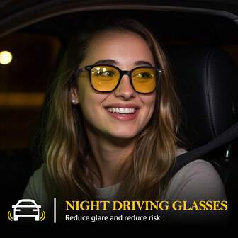 Nattkörningsglasögon Antireflexbehandlade mörkerseendeglasögon Gula polariserade linser Reducerar strålkastare
