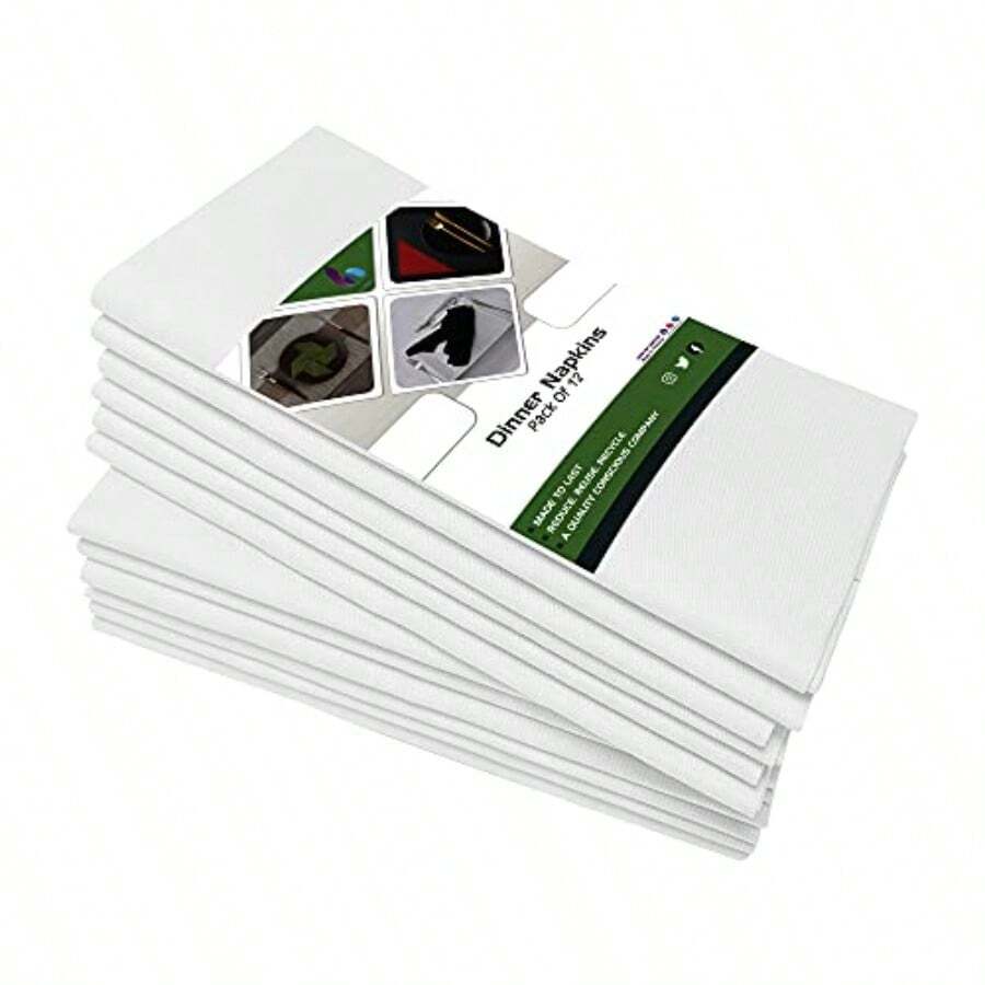 Premium Cloth Napkins Set Of 8 White - 白色Mited20x20 - 查看 1