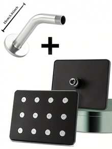 1 szt. kwadratowa głowica prysznicowa wysokociśnieniowa, trwała plastikowa głowica prysznicowa montowana na ścianie, najmocniejszy natrysk oszczędzający wodę, otwór natryskowy w kształcie dziurki od klucza, idealna do łazienki w domu, hotelu, apartamentu, nowoczesnego wystroju łazienki w stylu boho, nowoczesnej łazienki, łazienki w domu, kampera, modnego akcesorium łazienkowego i letniego prysznica, ciesz się luksusowymi doznaniami kąpielowymi