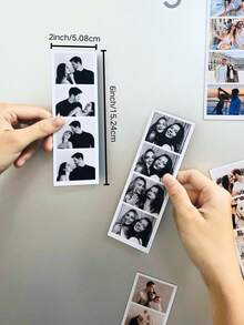Custom Photo Strip Magnets Personalized Photo Booth Home Photo Keepsake Gift Engagement Photo Fridge Magnet Valentine's Day Gift Gift For Her Gift For Him Gift For Mom Gift For Friend Home Decor Decoration Personalized Gift - Multicolor 2 - View 3