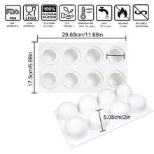 8孔苹果硅胶慕斯模具/6孔覆盆子蛋糕模具，DIY法式水果甜点蛋糕模具，适用于圣诞甜点、水果主题糕点和节日烘焙，经久耐用且易于使用的厨房工具，节日烹饪必备品