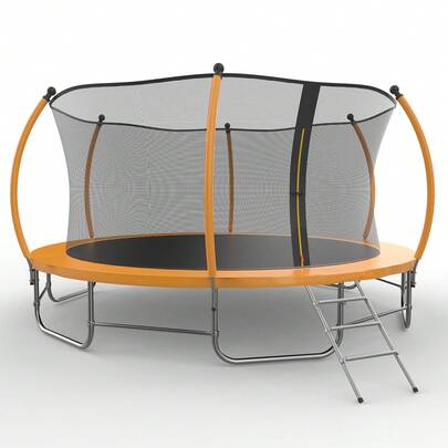 Advwin Advwin 6FT/8FT/10FT/12FT/14FT Trampoline Outdoor For Kids, Recreational Trampoline For Children Birthday Gifts W/Safety Enclosure Net, Ladder, Max Limit 100 Kg,Blue