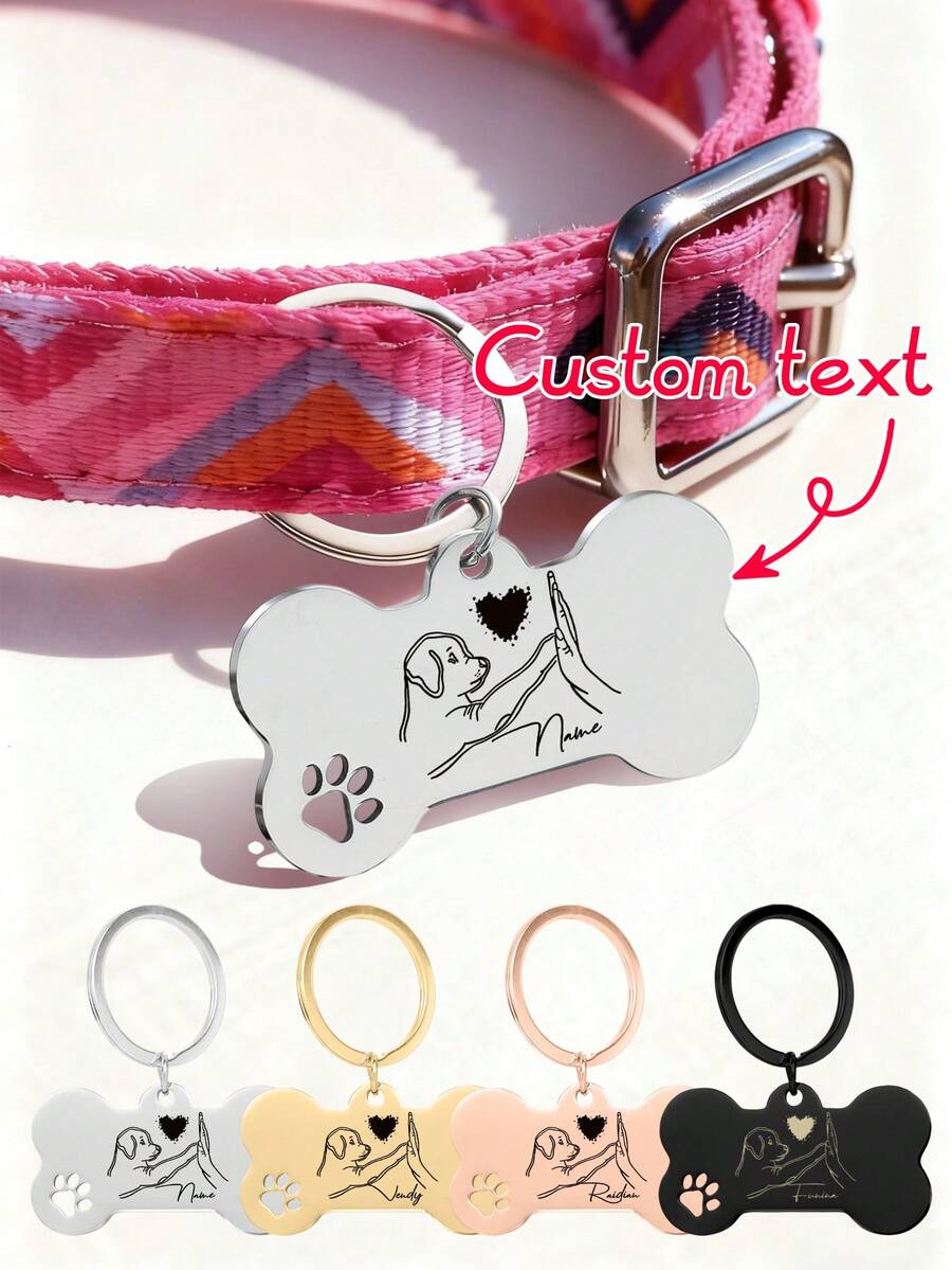 Ayotu Thẻ định danh chó cưng tùy chỉnh, thẻ tên chó khắc laser cá nhân hóa và thẻ tình yêu của chủ nhân, thẻ điện thoại khắc tùy chỉnh, thẻ định danh chó mèo, vòng cổ mặt dây chuyền hợp kim cho chó - Trang trí, khắc, thời trang, màu sắc rực rỡ, cổ điển, dễ thương, tối giản, độc đáo, cá nhân hóa - Món quà tuyệt vời cho chủ nuôi thú cưng vào ngày sinh nhật, kỷ niệm, năm mới và Giáng sinh.