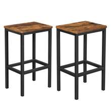 VASAGLE Bar Stools, Set Of 2 Bar Chairs, Kitchen Breakfast Bar Stools With Footrest, Industrial In Living Room, Party Room, Rustic Brown LBC65X - Yellow-brown - View 9