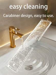 1个亚克力水龙头收纳架 - 节省空间的浴室水槽悬挂式储物架 | 带排水孔的壁挂式肥皂牙刷架 | 防水防锈 - 非常适合小型浴室、房车和宿舍 | 现代时尚设计 - 保持台面整洁！ - 彩色 - 查看 8