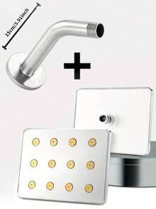 1 szt. kwadratowa głowica prysznicowa wysokociśnieniowa, trwała plastikowa głowica prysznicowa montowana na ścianie, najmocniejszy natrysk oszczędzający wodę, otwór natryskowy w kształcie dziurki od klucza, idealna do łazienki w domu, hotelu, apartamentu, nowoczesnego wystroju łazienki w stylu boho, nowoczesnej łazienki, łazienki w domu, kampera, modnego akcesorium łazienkowego i letniego prysznica, ciesz się luksusowymi doznaniami kąpielowymi