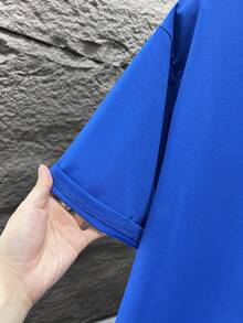 SU ER 男士时尚印花宽松短袖T恤 | 精致设计 | 夏季必备 | 易于搭配，展现您的风格 - 藍色 - 查看 4