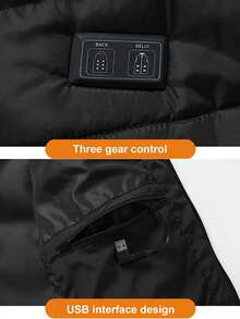Men's Heated Vest, Winter Warmth Outdoor USB Heated Vest With 9 Carbon Fiber Heating Pads, 3 Temperature Levels