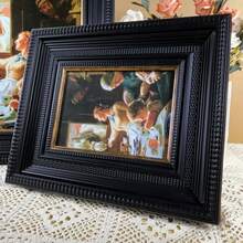 1 ramă foto mică de lux în stil american, cu margine aurie neagră, colaj foto vintage A4 de 6/7/8/10 inch, potrivită pentru noptieră în dormitor sau pentru agățat pe perete - Negru mic cu garnitură aurie - Vizualizare 4