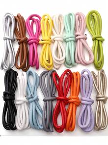 beadia 1m/Pack PU Solid Color Leather Cord, 6mm Thick Round Rope - Suitable For Jewelry Making, Crafts, Sewing, Weaving, Knitting - Durable And Easy To Use Synthetic Faux Leather Cord, Applicable For Various Projects, Sewing Supplies, Crafts, Decorative Rope, Smooth Texture, Can Be Used As Knitting Yarn, Ideal For Craft Enthusiasts - Monochrome - View 2