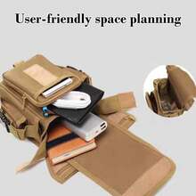 1PCS Cycling Leg Bag Outdoor Thigh Pack, Tactical Molle Waist Pack With Multi-Layer Storage Compartments, Adjustable Straps For Mountain Biking Motorcycle Riding Hiking Travel Festival Essentials EDC Gear - 卡其色 - 查看 3