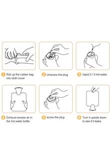 1pc Unisex Cartoon Christmas Pattern Hot Water Bottle, Large Capacity, Refillable, Explosion-Proof, Detachable Flocked Cover, Suitable For Winter, Christmas Gift, Outdoor Camping, Travel, Home, Office, School, Sports, Cold/Hot Therapy, 2-In-1 Portable Daily Use - Multicolor - View 7