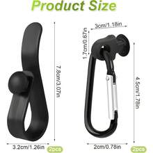 Keychain Hook Charms, 4Pcs Key Holder, Insert Clip, Carabiner Accessories Compatible With Bogg Bags, Beach Bags, Tote Bag, Organizer Women, Travel Use - 黑色 - 查看 2