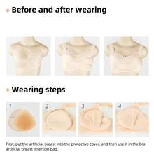WANTES 1 Pc Triangular Shape Silicone Breast Form Woman Artificial Breast Prosthesis For Mastectom - Beige - View 9